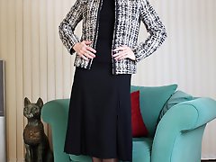 Naughty housewife stripping and teasing