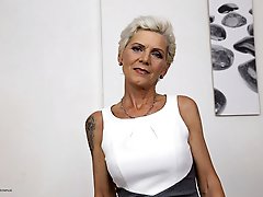 Naughty housewife playing with her lover