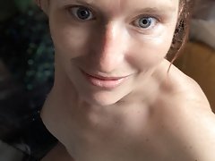 Delightful mistress is covered with jizz