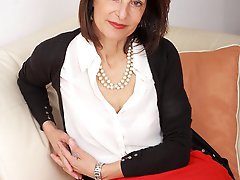 Naughty housewife teasing and pleasing herself