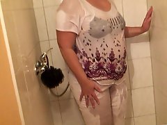 I shower in clothes and then an hot strip